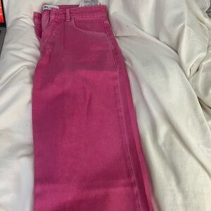 Zara Pink wide leg jeans